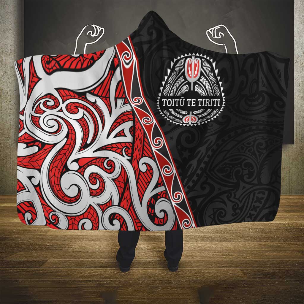 Aotearoa Toitu Te Tiriti Hooded Blanket Honour The Treaty New Zealand LT01 - Polynesian Pride