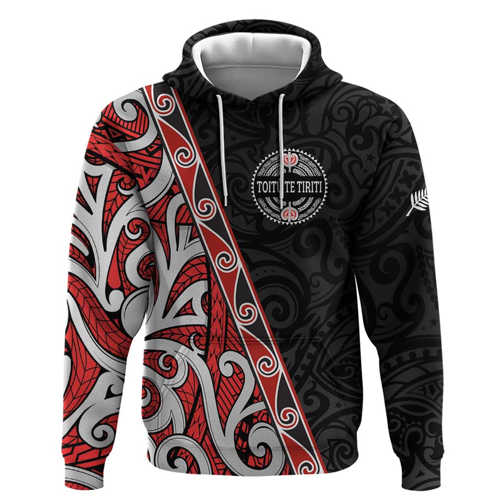 Aotearoa Toitu Te Tiriti Hoodie Honour The Treaty New Zealand LT01 Pullover Hoodie Black - Polynesian Pride