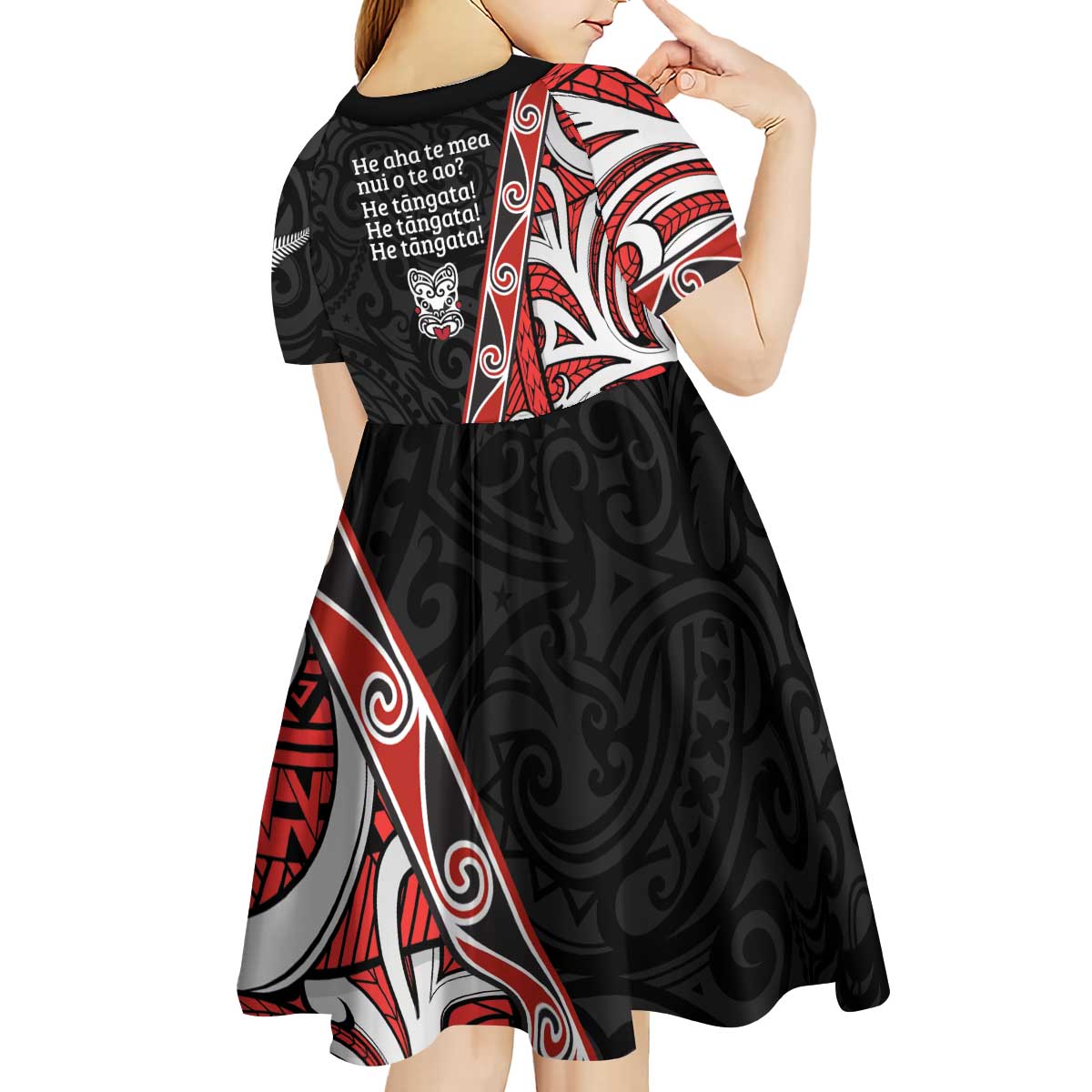 Aotearoa Toitu Te Tiriti Kid Short Sleeve Dress Honour The Treaty New Zealand LT01 - Polynesian Pride