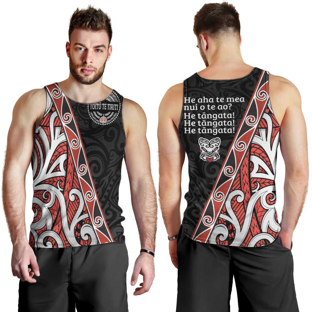 Aotearoa Toitu Te Tiriti Men Tank Top Honour The Treaty New Zealand LT01 - Polynesian Pride