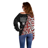 Aotearoa Toitu Te Tiriti Off Shoulder Sweater Honour The Treaty New Zealand LT01 - Polynesian Pride