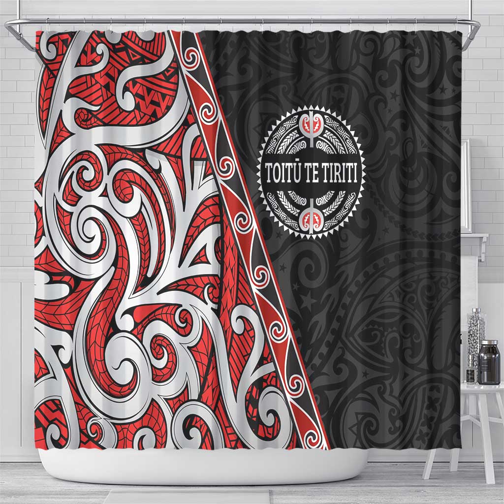 Aotearoa Toitu Te Tiriti Shower Curtain Honour The Treaty New Zealand LT01 - Polynesian Pride