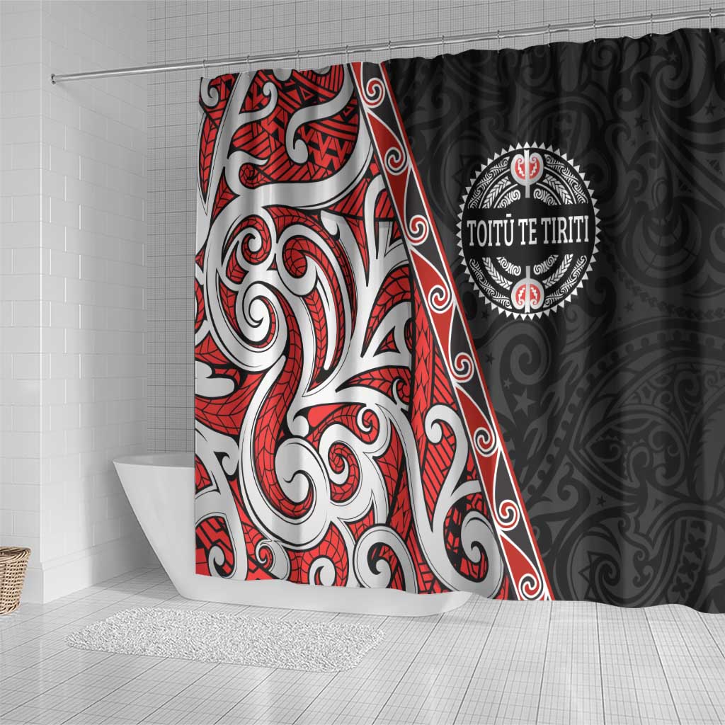 Aotearoa Toitu Te Tiriti Shower Curtain Honour The Treaty New Zealand LT01 - Polynesian Pride