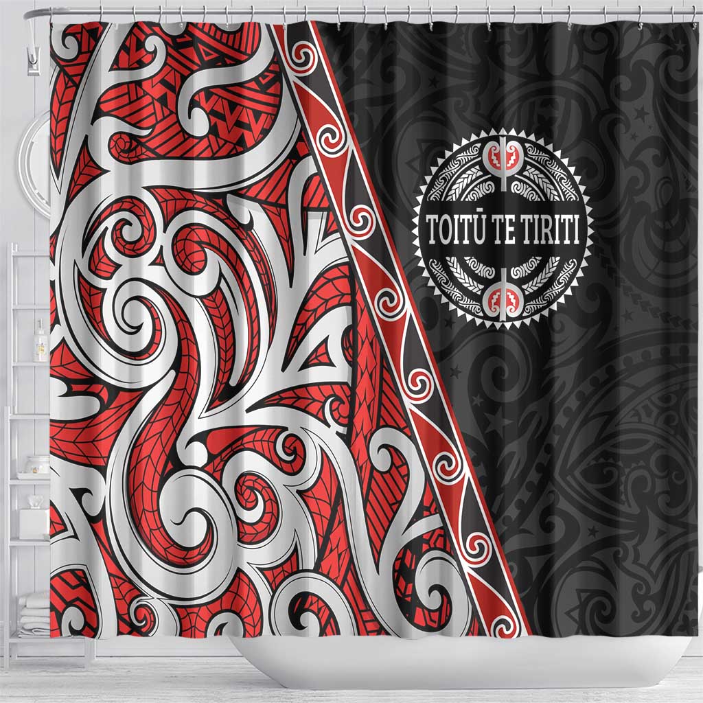 Aotearoa Toitu Te Tiriti Shower Curtain Honour The Treaty New Zealand LT01 - Polynesian Pride