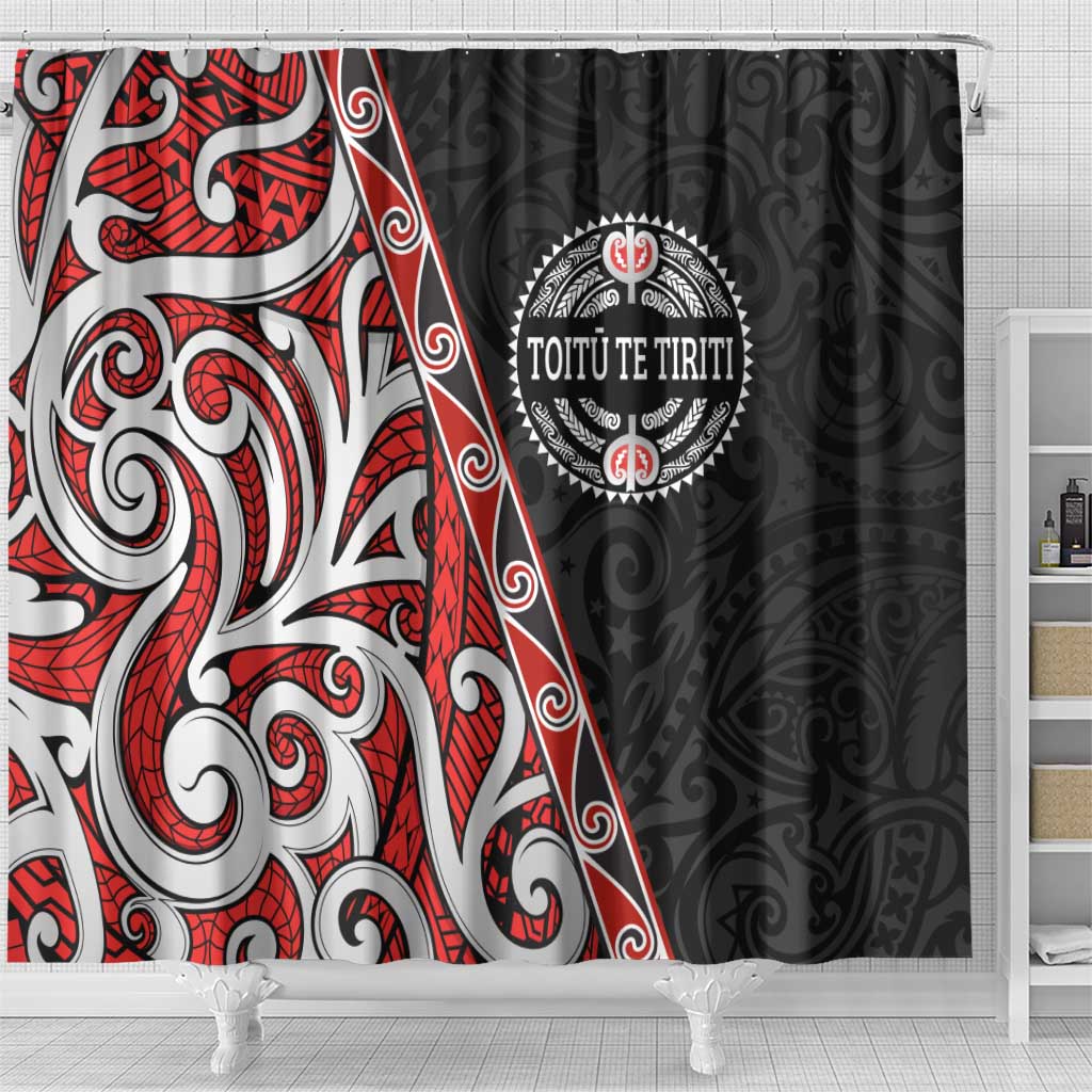 Aotearoa Toitu Te Tiriti Shower Curtain Honour The Treaty New Zealand LT01 - Polynesian Pride