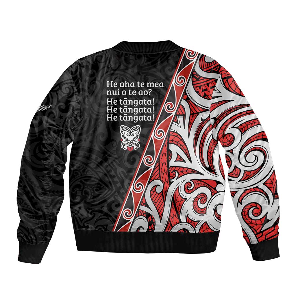 Aotearoa Toitu Te Tiriti Sleeve Zip Bomber Jacket Honour The Treaty New Zealand LT01 - Polynesian Pride