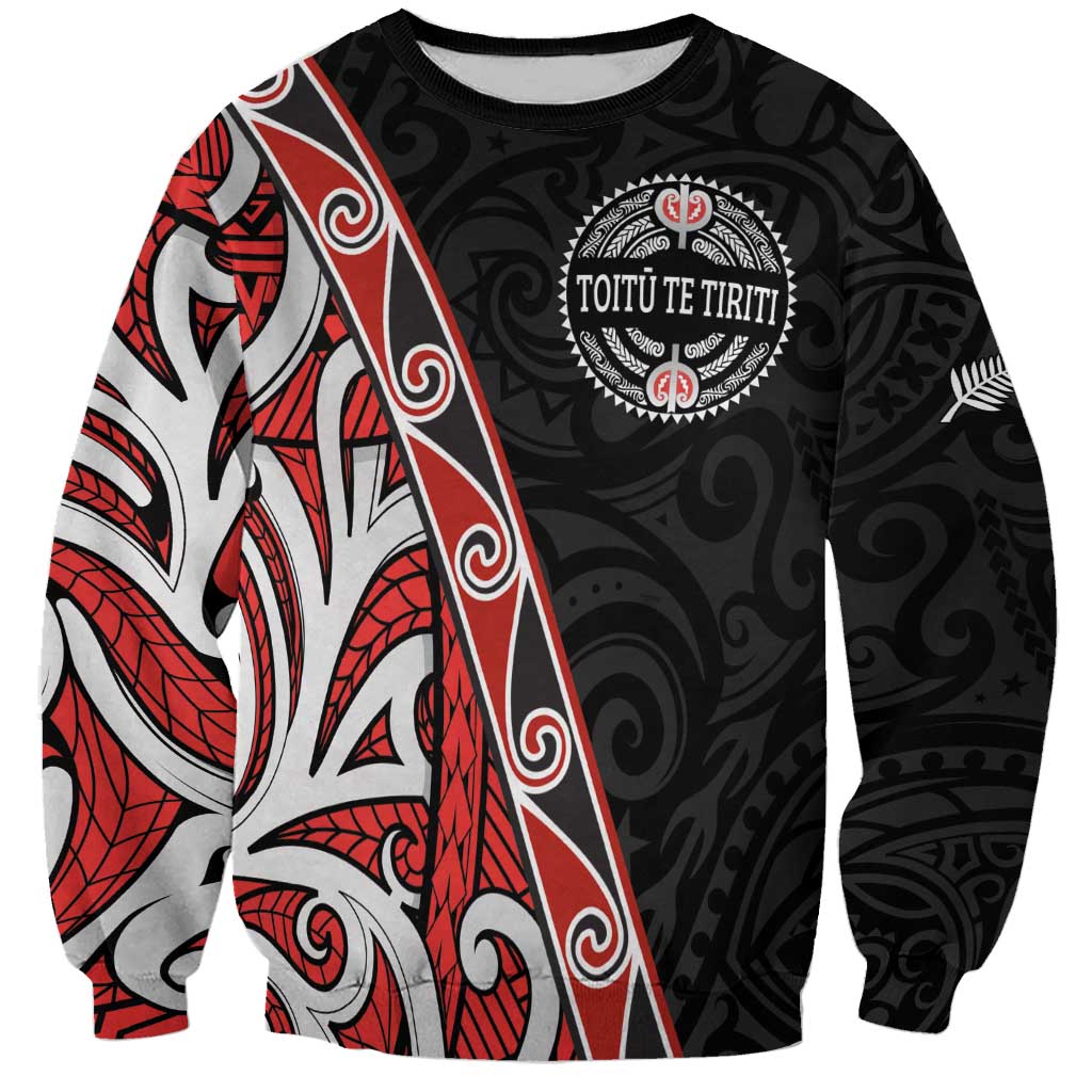 Aotearoa Toitu Te Tiriti Sweatshirt Honour The Treaty New Zealand LT01 Unisex Black - Polynesian Pride