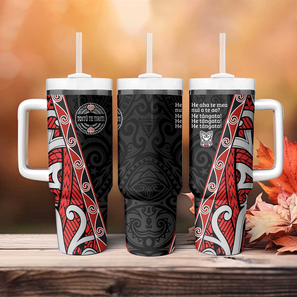 Aotearoa Toitu Te Tiriti Tumbler With Handle Honour The Treaty New Zealand LT01 - Polynesian Pride