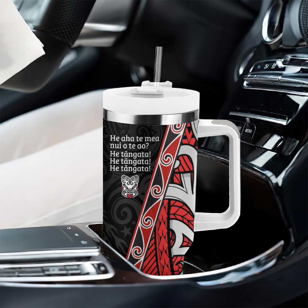 Aotearoa Toitu Te Tiriti Tumbler With Handle Honour The Treaty New Zealand LT01 - Polynesian Pride