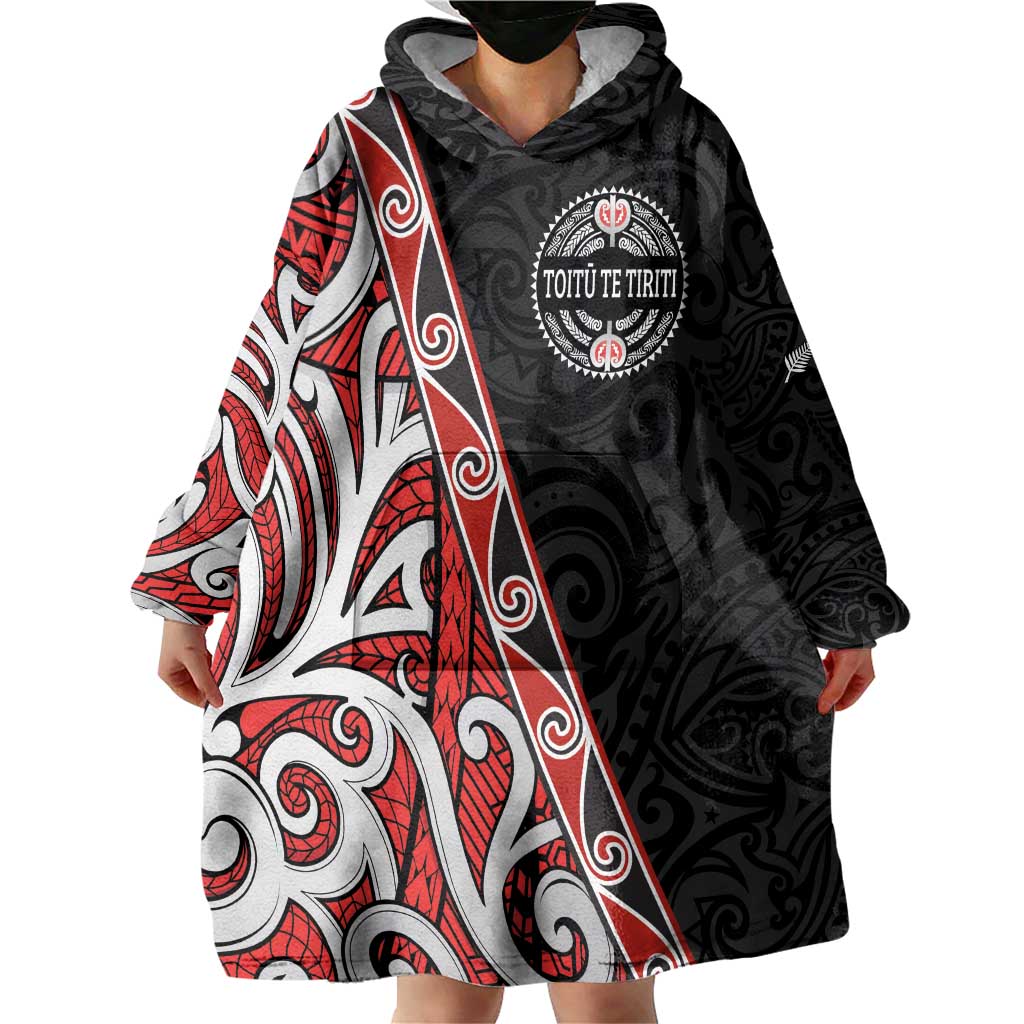 Aotearoa Toitu Te Tiriti Wearable Blanket Hoodie Honour The Treaty New Zealand LT01 - Polynesian Pride