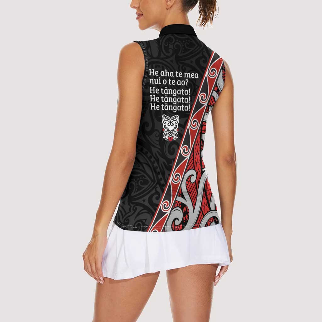 Aotearoa Toitu Te Tiriti Women Sleeveless Polo Shirt Honour The Treaty New Zealand LT01 - Polynesian Pride