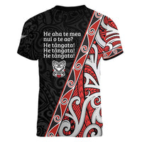 Aotearoa Toitu Te Tiriti Women V-Neck T-Shirt Honour The Treaty New Zealand LT01 - Polynesian Pride