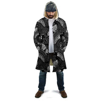Grayscale Monstera Cloak Polynesian Tribal Pattern - Polynesian Pride