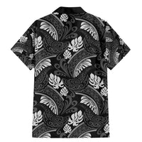 Grayscale Monstera Family Matching Mermaid Dress and Hawaiian Shirt Polynesian Tribal Pattern LT01 - Polynesian Pride