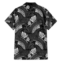 Grayscale Monstera Family Matching Short Sleeve Bodycon Dress and Hawaiian Shirt Polynesian Tribal Pattern LT01 - Polynesian Pride