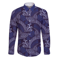 Deep Blue Monstera Family Matching Mermaid Dress and Hawaiian Shirt Polynesian Tribal Pattern - Polynesian Pride