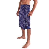 Deep Blue Monstera Lavalava Polynesian Tribal Pattern - Polynesian Pride