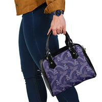 Deep Blue Monstera Shoulder Handbag Polynesian Tribal Pattern - Polynesian Pride