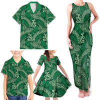 Forest Green Monstera Family Matching Tank Maxi Dress and Hawaiian Shirt Polynesian Tribal Pattern LT01 - Polynesian Pride