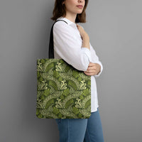 Olive Green Monstera Tote Bag Polynesian Tribal Pattern - Polynesian Pride