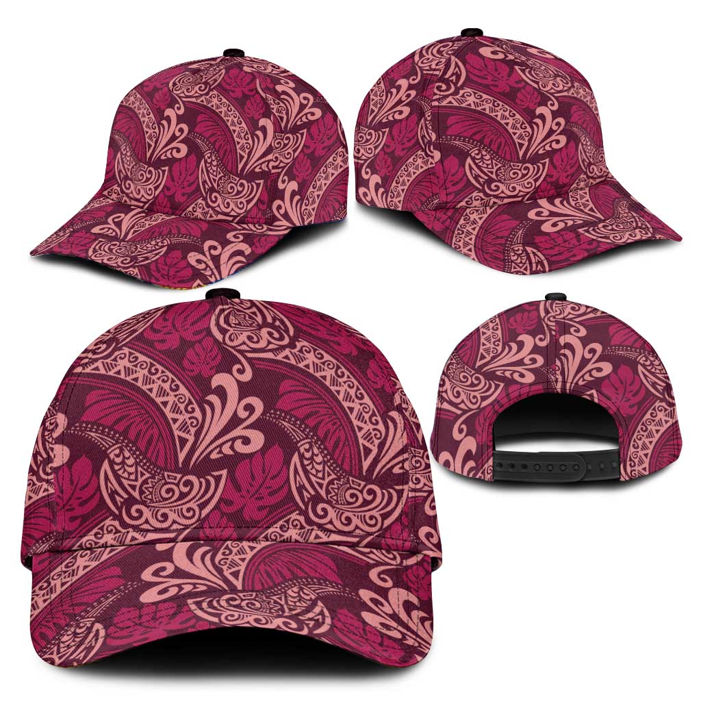 Sweet Pink Monstera Classic Cap Polynesian Tribal Pattern - Polynesian Pride
