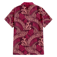 Sweet Pink Monstera Family Matching Off Shoulder Maxi Dress and Hawaiian Shirt Polynesian Tribal Pattern LT01 - Polynesian Pride