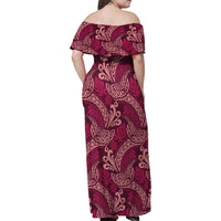 Sweet Pink Monstera Family Matching Off Shoulder Maxi Dress and Hawaiian Shirt Polynesian Tribal Pattern LT01 - Polynesian Pride