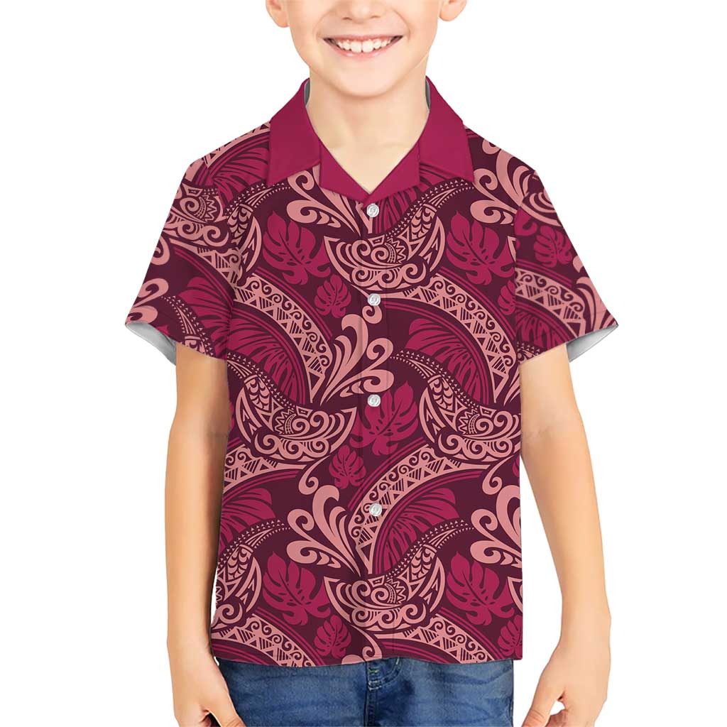 Sweet Pink Monstera Hawaiian Shirt Polynesian Tribal Pattern - Polynesian Pride