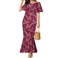 Sweet Pink Monstera Mermaid Dress Polynesian Tribal Pattern LT01 Women Pink - Polynesian Pride