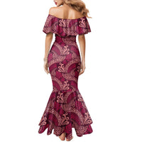 Sweet Pink Monstera Mermaid Dress Polynesian Tribal Pattern LT01 - Polynesian Pride