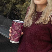 Sweet Pink Monstera Tumbler Cup Polynesian Tribal Pattern - Polynesian Pride