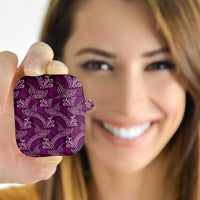 Royal Purple Monstera AirPods Case Polynesian Tribal Pattern - Polynesian Pride