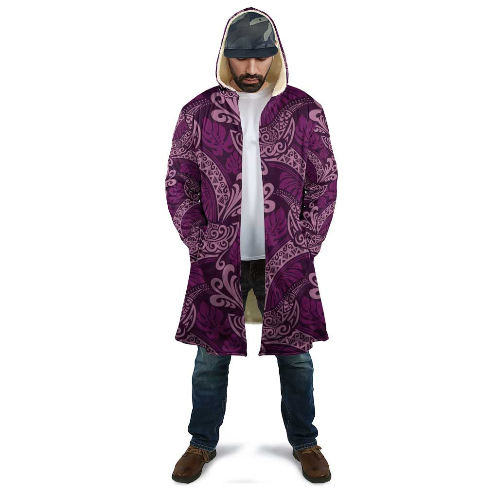 Royal Purple Monstera Cloak Polynesian Tribal Pattern - Polynesian Pride
