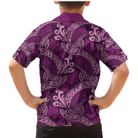 Royal Purple Monstera Family Matching Mermaid Dress and Hawaiian Shirt Polynesian Tribal Pattern LT01 - Polynesian Pride