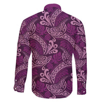 Royal Purple Monstera Family Matching Off Shoulder Short Dress and Hawaiian Shirt Polynesian Tribal Pattern LT01 - Polynesian Pride