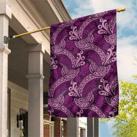 Royal Purple Monstera Garden Flag Polynesian Tribal Pattern - Polynesian Pride