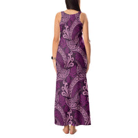 Royal Purple Monstera Tank Maxi Dress Polynesian Tribal Pattern LT01 - Polynesian Pride