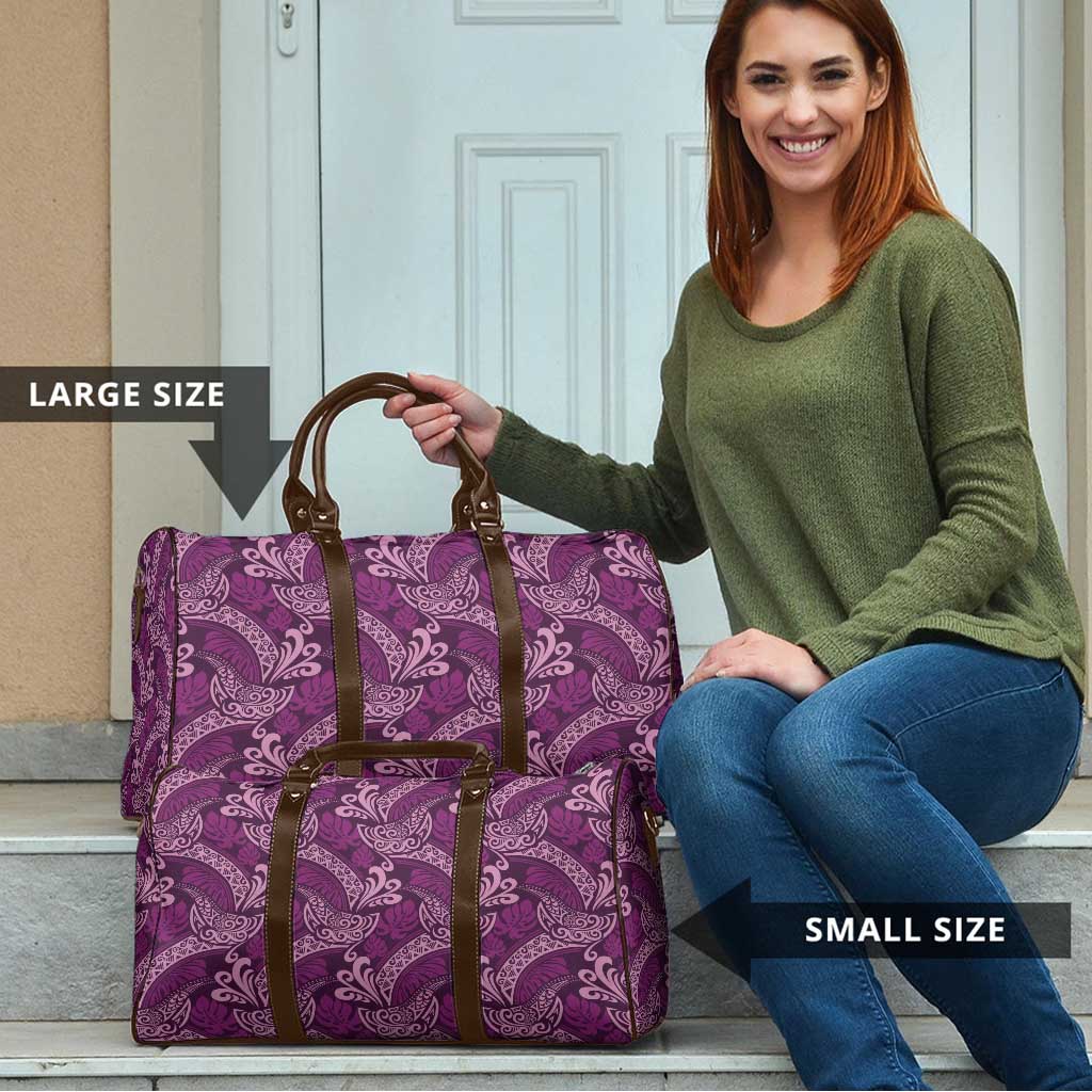 Royal Purple Monstera Travel Bag Polynesian Tribal Pattern - Polynesian Pride