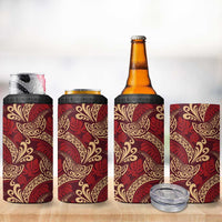 Luxury Red Monstera 4 in 1 Can Cooler Tumbler Polynesian Tribal Pattern LT01 - Polynesian Pride