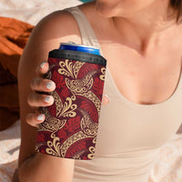 Luxury Red Monstera 4 in 1 Can Cooler Tumbler Polynesian Tribal Pattern LT01 - Polynesian Pride