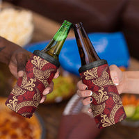 Luxury Red Monstera 4 in 1 Can Cooler Tumbler Polynesian Tribal Pattern LT01 - Polynesian Pride