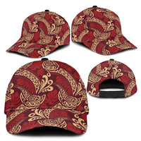 Luxury Red Monstera Classic Cap Polynesian Tribal Pattern - Polynesian Pride