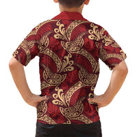 Luxury Red Monstera Family Matching Puletasi and Hawaiian Shirt Polynesian Tribal Pattern - Polynesian Pride