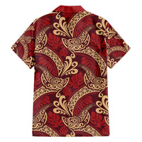 Luxury Red Monstera Family Matching Summer Maxi Dress and Hawaiian Shirt Polynesian Tribal Pattern LT01 - Polynesian Pride