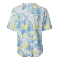 Anthurium Plumeria Lei Pastel Baseball Jersey Blue Hawaiian Splendid Palaka