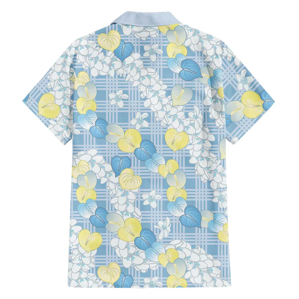 Anthurium Plumeria Lei Pastel Family Matching Summer Maxi Dress and Hawaiian Shirt Blue Hawaiian Splendid Palaka LT01 - Polynesian Pride