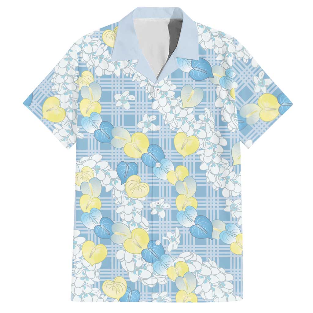 Anthurium Plumeria Lei Pastel Hawaiian Shirt Blue Hawaiian Splendid Palaka
