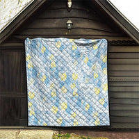 Anthurium Plumeria Lei Pastel Quilt Blue Hawaiian Splendid Palaka