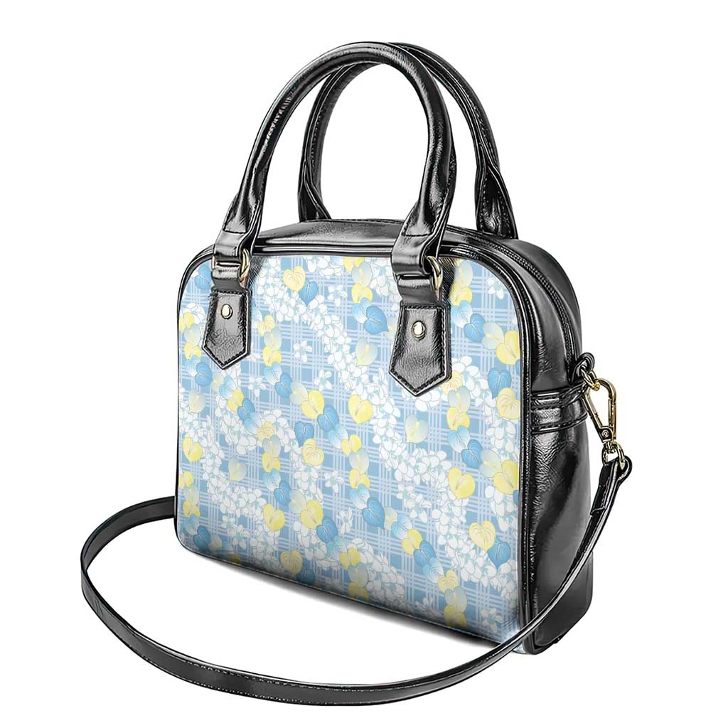 Anthurium Plumeria Lei Pastel Shoulder Handbag Blue Hawaiian Splendid Palaka