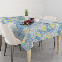 Anthurium Plumeria Lei Pastel Tablecloth Blue Hawaiian Splendid Palaka